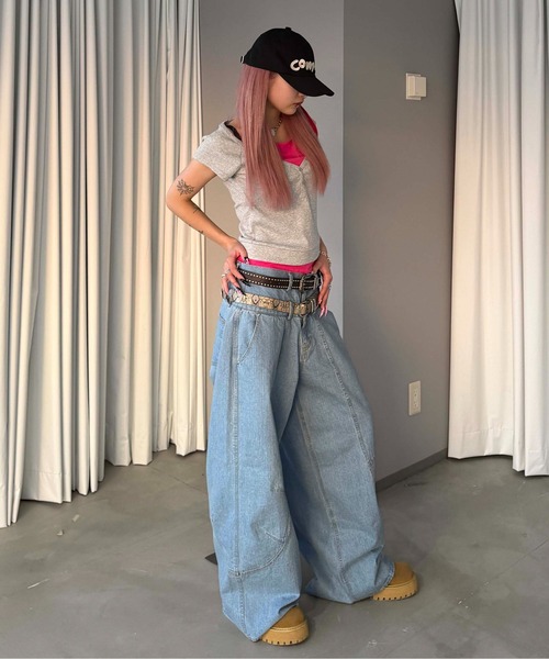 sedacle（セダクル）の「ダブルウエストバレルデニム（デニムパンツ・メンズ・ブラック/ライトブルー・LARGE/MEDIUM/SMALL）」の20枚目の写真
