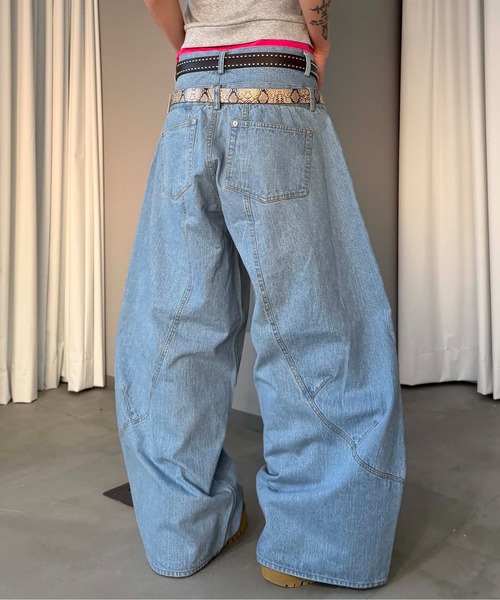 sedacle（セダクル）の「ダブルウエストバレルデニム（デニムパンツ・メンズ・ブラック/ライトブルー・LARGE/MEDIUM/SMALL）」の14枚目の写真