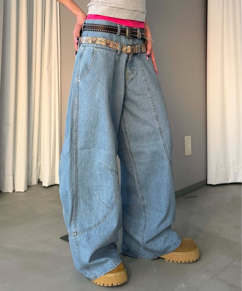 sedacle（セダクル）の「ダブルウエストバレルデニム（デニムパンツ・メンズ・ブラック/ライトブルー・LARGE/MEDIUM/SMALL）」の15枚目の写真