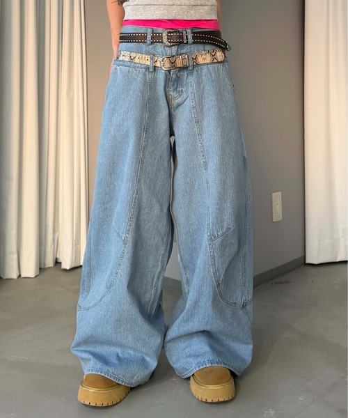 sedacle（セダクル）の「ダブルウエストバレルデニム（デニムパンツ・メンズ・ブラック/ライトブルー・LARGE/MEDIUM/SMALL）」の11枚目の写真