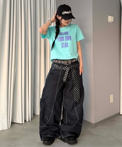 sedacle（セダクル）の「ダブルウエストバレルデニム（デニムパンツ・メンズ・ブラック/ライトブルー・LARGE/MEDIUM/SMALL）」の6枚目の写真