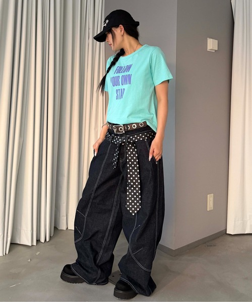sedacle（セダクル）の「ダブルウエストバレルデニム（デニムパンツ・メンズ・ブラック/ライトブルー・LARGE/MEDIUM/SMALL）」の7枚目の写真