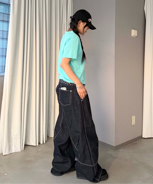 sedacle（セダクル）の「ダブルウエストバレルデニム（デニムパンツ・メンズ・ブラック/ライトブルー・LARGE/MEDIUM/SMALL）」の9枚目の写真