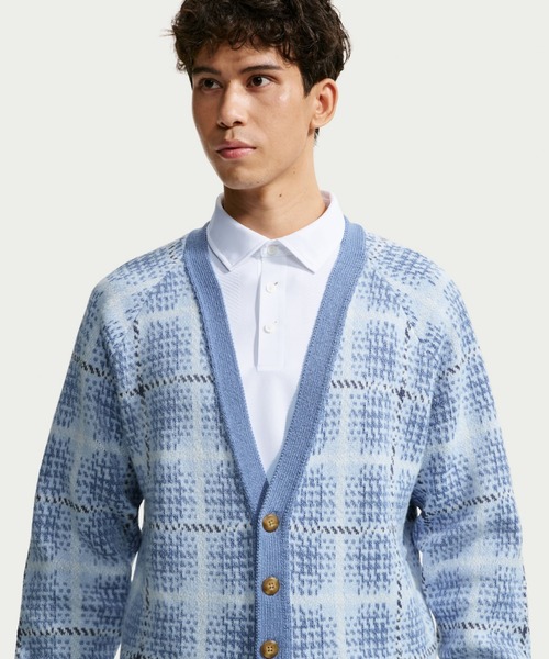NIKE(ナイキ)の「ナイキ タータン メンズ ルーズ ゴルフカーディガン / Nike Tartan Men's Loose Golf Cardigan II0777-486 Work Blue(カーディガン/ボレロ・メンズ・ブルー系その他・M/S/XL/2XL)」の1枚目の写真
