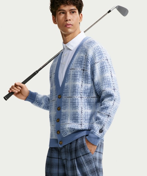 NIKE(ナイキ)の「ナイキ タータン メンズ ルーズ ゴルフカーディガン / Nike Tartan Men's Loose Golf Cardigan II0777-486 Work Blue(カーディガン/ボレロ・メンズ・ブルー系その他・M/S/XL/2XL)」の3枚目の写真