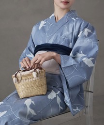 セール】浴衣セット 着付けのいらない二部式 セパレート式綿麻浴衣 2点