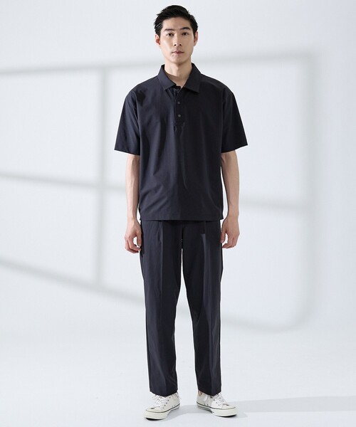 ABAHOUSE GRAY(アバハウスグレイ)の「【セットアップ対応】360°ストレッチ リップストップ リラックス ポロシャツ/ 吸水速乾 / 遮熱 / UVカット(ポロシャツ・メンズ・ネイビー/チャコールグレー/ブラック・48/46/50)」の14枚目の写真