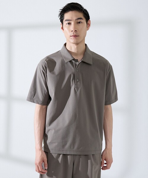 ABAHOUSE GRAY(アバハウスグレイ)の「【セットアップ対応】360°ストレッチ リップストップ リラックス ポロシャツ/ 吸水速乾 / 遮熱 / UVカット(ポロシャツ・メンズ・ネイビー/チャコールグレー/ブラック・48/46/50)」の16枚目の写真