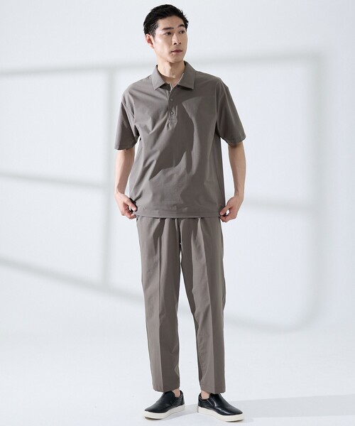ABAHOUSE GRAY(アバハウスグレイ)の「【セットアップ対応】360°ストレッチ リップストップ リラックス ポロシャツ/ 吸水速乾 / 遮熱 / UVカット(ポロシャツ・メンズ・ネイビー/チャコールグレー/ブラック・48/46/50)」の17枚目の写真