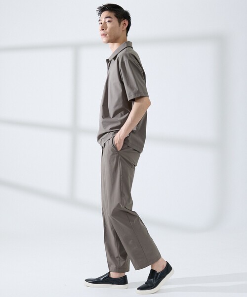ABAHOUSE GRAY(アバハウスグレイ)の「【セットアップ対応】360°ストレッチ リップストップ リラックス ポロシャツ/ 吸水速乾 / 遮熱 / UVカット(ポロシャツ・メンズ・ネイビー/チャコールグレー/ブラック・48/46/50)」の18枚目の写真