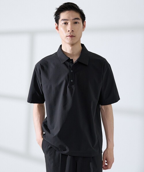 ABAHOUSE GRAY(アバハウスグレイ)の「【セットアップ対応】360°ストレッチ リップストップ リラックス ポロシャツ/ 吸水速乾 / 遮熱 / UVカット(ポロシャツ・メンズ・ネイビー/チャコールグレー/ブラック・48/46/50)」の21枚目の写真