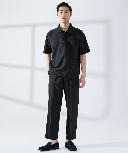 ABAHOUSE GRAY(アバハウスグレイ)の「【セットアップ対応】360°ストレッチ リップストップ リラックス ポロシャツ/ 吸水速乾 / 遮熱 / UVカット(ポロシャツ・メンズ・ネイビー/チャコールグレー/ブラック・48/46/50)」の22枚目の写真