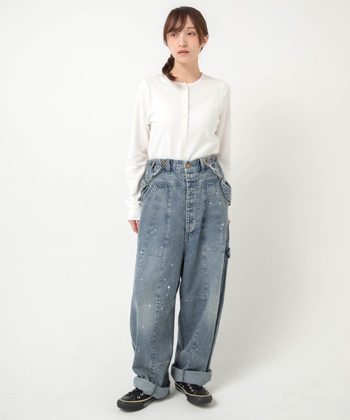 URCH RNA(アーチ アールエヌエー)の「O0761 フレンチワークのサスペンダーチョアパンツ(サロペット/オーバーオール・レディース・ライトインディゴブルー・FREE)」の10枚目の写真