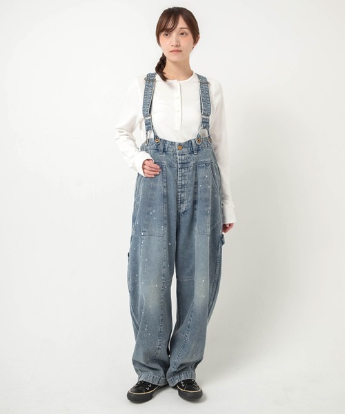 URCH RNA(アーチ アールエヌエー)の「O0761 フレンチワークのサスペンダーチョアパンツ(サロペット/オーバーオール・レディース・ライトインディゴブルー・FREE)」の2枚目の写真