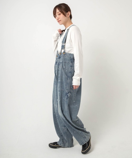 URCH RNA(アーチ アールエヌエー)の「O0761 フレンチワークのサスペンダーチョアパンツ(サロペット/オーバーオール・レディース・ライトインディゴブルー・FREE)」の3枚目の写真