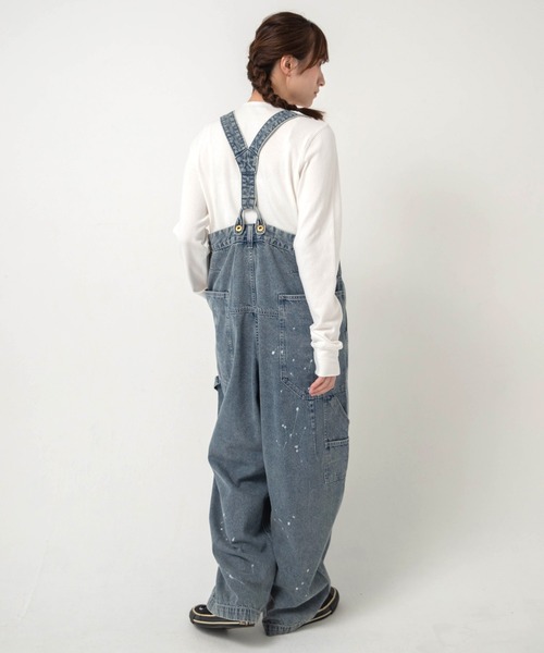 URCH RNA(アーチ アールエヌエー)の「O0761 フレンチワークのサスペンダーチョアパンツ(サロペット/オーバーオール・レディース・ライトインディゴブルー・FREE)」の4枚目の写真