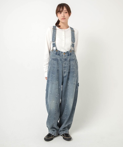URCH RNA(アーチ アールエヌエー)の「O0761 フレンチワークのサスペンダーチョアパンツ(サロペット/オーバーオール・レディース・ライトインディゴブルー・FREE)」の8枚目の写真