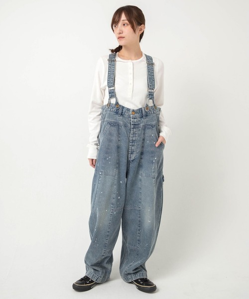 URCH RNA(アーチ アールエヌエー)の「O0761 フレンチワークのサスペンダーチョアパンツ(サロペット/オーバーオール・レディース・ライトインディゴブルー・FREE)」の9枚目の写真