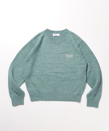 【FFEIN(フェイン)】ウール混Vネックニット / ウール混 刺繍 ニット Vネック ユニセックス