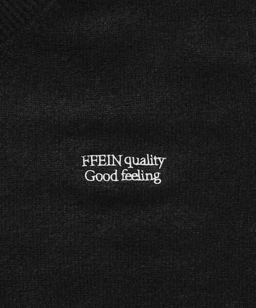 FFEIN（フェイン）の「【FFEIN(フェイン)】ウール混Vネックニット / ウール混 刺繍 ニット Vネック ユニセックス（ニット/セーター・メンズ・ブラック/グレー/ブラウン/アイボリー/ミント/イエロー/ネイビー/ピンク・SMALL/LARGE/MEDIUM）」の11枚目の写真