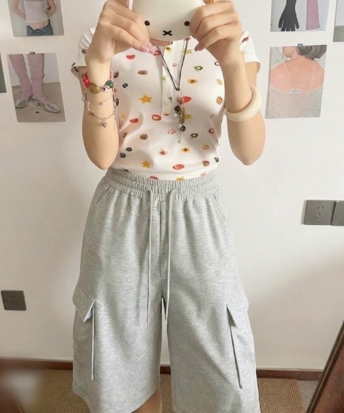almo(アルモ)の「【LAMPOON】スエットカーゴハーフパンツ(スウェットパンツ・レディース・グレー/ブラック・SMALL/MEDIUM/LARGE)」の8枚目の写真