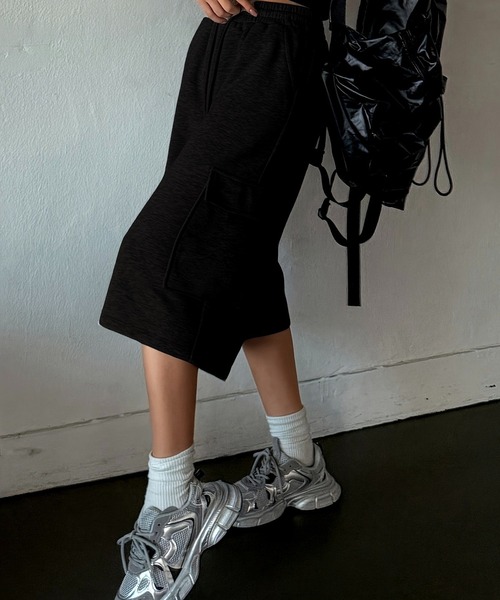 almo(アルモ)の「【LAMPOON】スエットカーゴハーフパンツ(スウェットパンツ・レディース・グレー/ブラック・SMALL/MEDIUM/LARGE)」の7枚目の写真