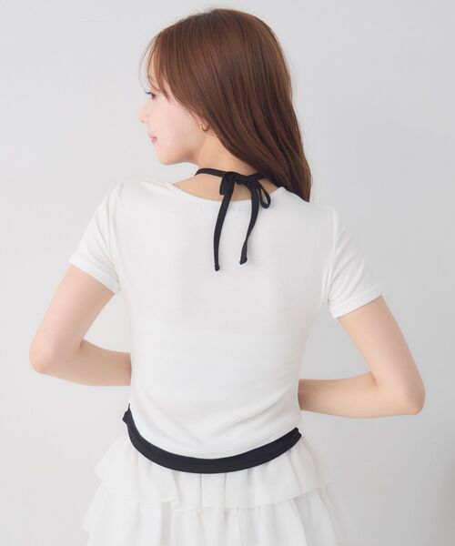 ems excite（エムズエキサイト）の「スポーティーレイヤードカットソー（Tシャツ/カットソー・レディース・ホワイト/ピンク/ダークブルー・FREE）」の6枚目の写真