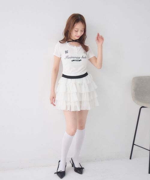 ems excite（エムズエキサイト）の「スポーティーレイヤードカットソー（Tシャツ/カットソー・レディース・ホワイト/ピンク/ダークブルー・FREE）」の9枚目の写真