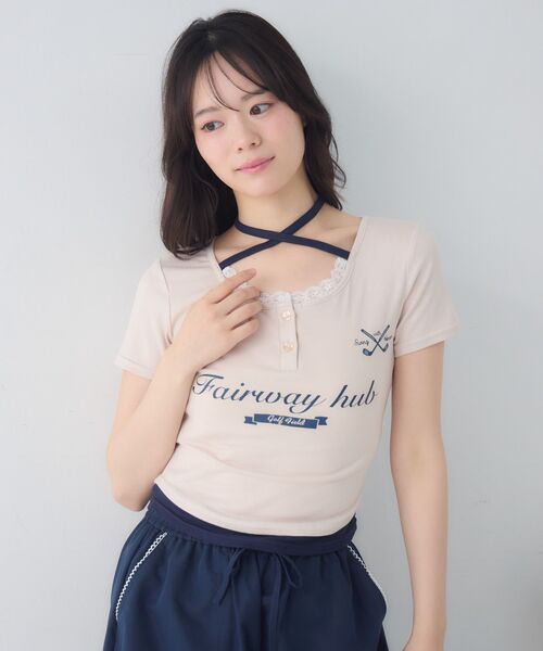 ems excite（エムズエキサイト）の「スポーティーレイヤードカットソー（Tシャツ/カットソー・レディース・ホワイト/ピンク/ダークブルー・FREE）」の11枚目の写真