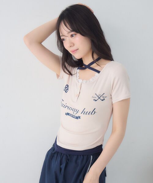 ems excite（エムズエキサイト）の「スポーティーレイヤードカットソー（Tシャツ/カットソー・レディース・ホワイト/ピンク/ダークブルー・FREE）」の12枚目の写真