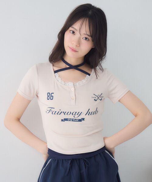 ems excite（エムズエキサイト）の「スポーティーレイヤードカットソー（Tシャツ/カットソー・レディース・ホワイト/ピンク/ダークブルー・FREE）」の13枚目の写真