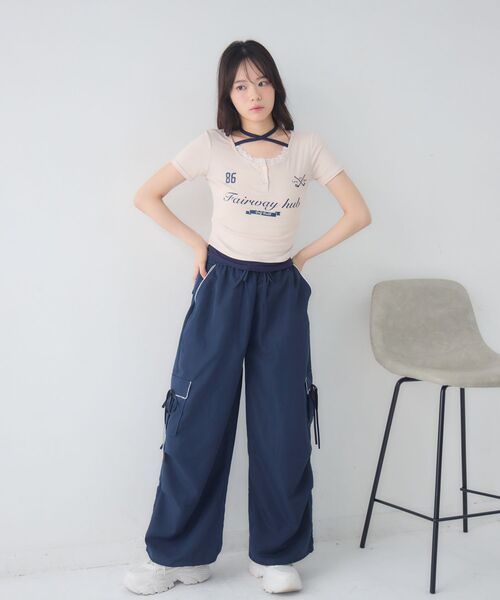 ems excite（エムズエキサイト）の「スポーティーレイヤードカットソー（Tシャツ/カットソー・レディース・ホワイト/ピンク/ダークブルー・FREE）」の14枚目の写真