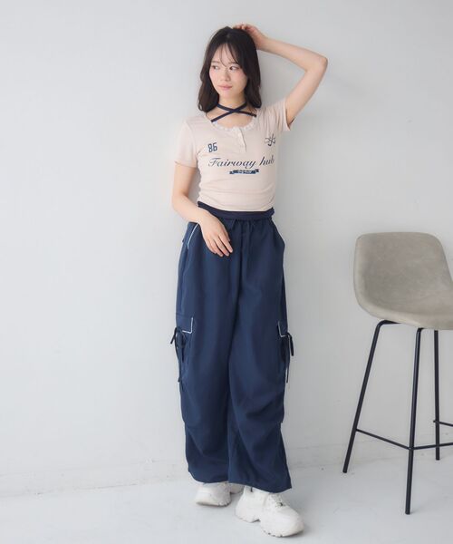 ems excite（エムズエキサイト）の「スポーティーレイヤードカットソー（Tシャツ/カットソー・レディース・ホワイト/ピンク/ダークブルー・FREE）」の15枚目の写真