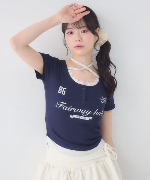 ems excite（エムズエキサイト）の「スポーティーレイヤードカットソー（Tシャツ/カットソー・レディース・ホワイト/ピンク/ダークブルー・FREE）」の17枚目の写真