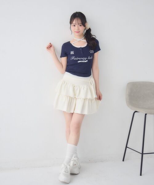ems excite（エムズエキサイト）の「スポーティーレイヤードカットソー（Tシャツ/カットソー・レディース・ホワイト/ピンク/ダークブルー・FREE）」の21枚目の写真
