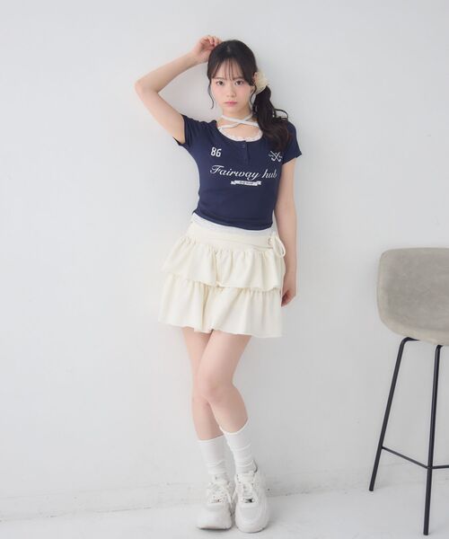 ems excite（エムズエキサイト）の「スポーティーレイヤードカットソー（Tシャツ/カットソー・レディース・ホワイト/ピンク/ダークブルー・FREE）」の22枚目の写真
