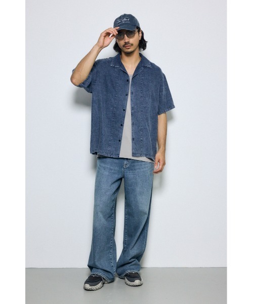 AZUL by moussy(アズールバイマウジー)の「AZUL DENIM リラックスワイド(デニムパンツ・メンズ・ブルー・MEDIUM/LARGE)」の4枚目の写真