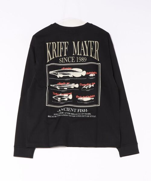 KRIFF MAYER(クリフメイヤー)の「外遊びプリントロンT(古代魚)(Tシャツ/カットソー・メンズ・ブラック/ブルー/オフホワイト/オリーブ/グレー・MEDIUM/LARGE/X-LARGE)」の6枚目の写真