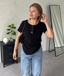 prose verse | 【MOMO】サイドギャザードレープTシャツ(Tシャツ/カットソー)