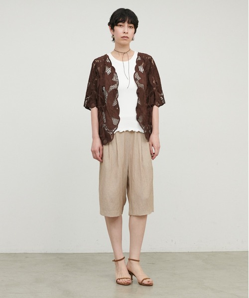 LARUTA(ラルータ)の「【LARUTA】シャンブレーショートパンツ(その他パンツ・レディース・チャコールグレー/ベージュ・MEDIUM)」の10枚目の写真