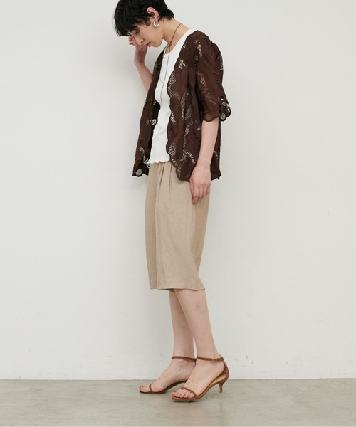 LARUTA(ラルータ)の「【LARUTA】シャンブレーショートパンツ(その他パンツ・レディース・チャコールグレー/ベージュ・MEDIUM)」の9枚目の写真