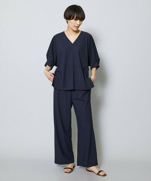 MOGA(モガ)の「クールトリコットワイドシルエットパンツ(その他パンツ・レディース・ネイビー/ダークグレー・2/3/1)」の12枚目の写真