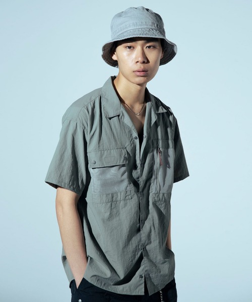 NANGA(ナンガ)の「【直営店限定】ナイロンタッサー オープンカラーシャツ/NYLON TUSSER OPEN COLLAR SHIRT(シャツ/ブラウス・メンズ・ブラック/ネイビー/カーキ・S/M/L/XL)」の2枚目の写真