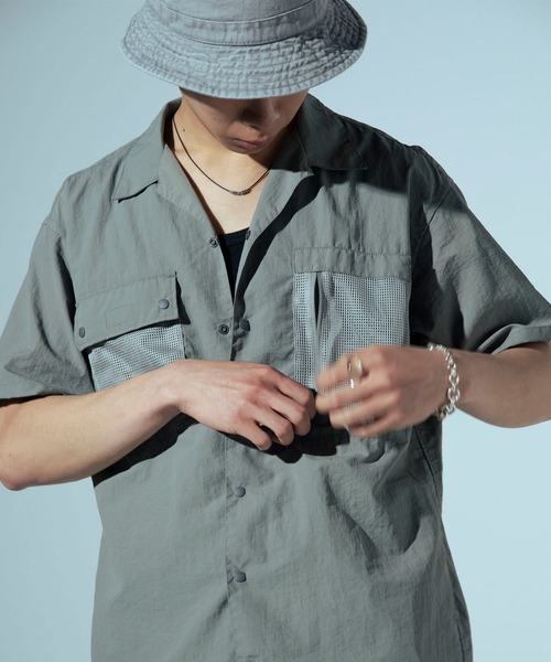 NANGA(ナンガ)の「【直営店限定】ナイロンタッサー オープンカラーシャツ/NYLON TUSSER OPEN COLLAR SHIRT(シャツ/ブラウス・メンズ・ブラック/ネイビー/カーキ・S/M/L/XL)」の4枚目の写真