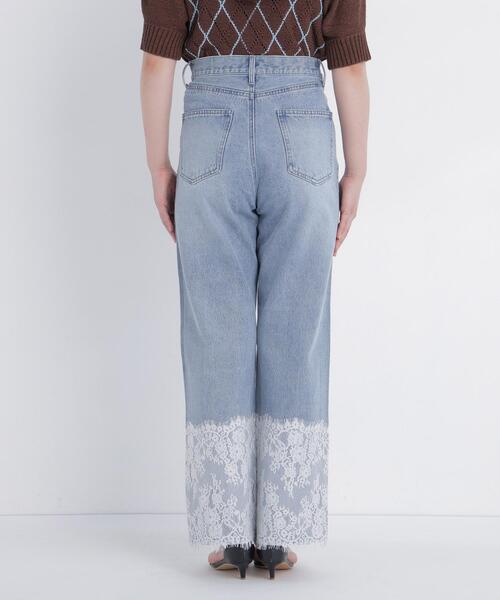 NATURAL BEAUTY BASIC(ナチュラルビューティーベーシック)の「ヘムレースワイドデニム(デニムパンツ・レディース・ブルー・SMALL/P/S/MEDIUM)」の11枚目の写真