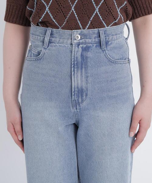 NATURAL BEAUTY BASIC(ナチュラルビューティーベーシック)の「ヘムレースワイドデニム(デニムパンツ・レディース・ブルー・SMALL/P/S/MEDIUM)」の12枚目の写真
