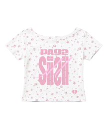 ボールド511プリンティングフラワーワンショルダー スリムフィット 半袖Tシャツ ホワイト
