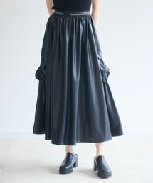 blanco フェイクレザーカーゴフレアスカート
