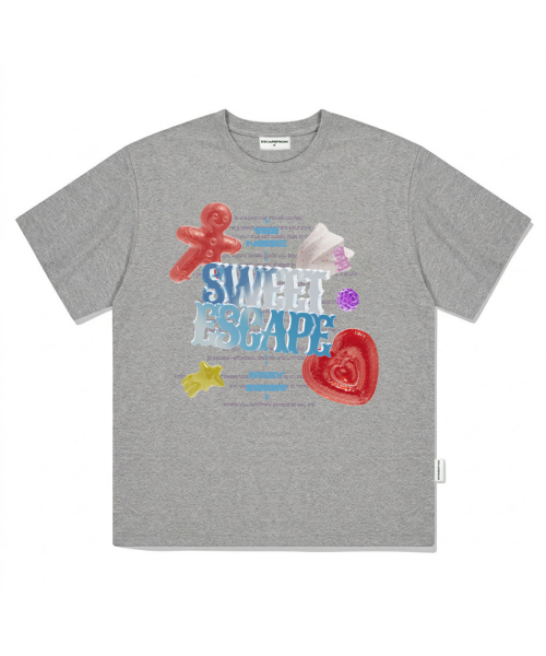 ESCAPEFROM（エスケープフロム）の「スウィートイースケーププリントオーバーサイズ半袖Tシャツホワイト（Tシャツ/カットソー・レディース・その他・LARGE/MEDIUM/SMALL）」の3枚目の写真