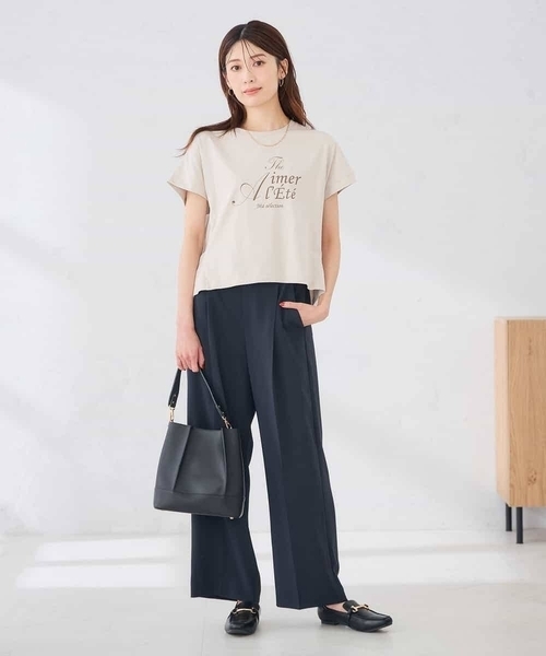 a.v.v(アーヴェヴェ)の「【UVカット/接触冷感】フォルムロゴTシャツ(Tシャツ/カットソー・レディース・グレー系その他/ブルー・39)」の17枚目の写真